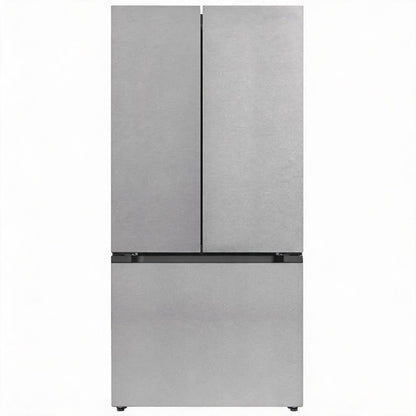 Alaska 33" Counter-Depth Stainless Steel French-Door Refrigerator with Bottom-Freezer